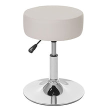 Mendler Sgabello Regolabile HWC-C22 Ecopelle Ø 35cm Avorio