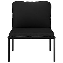 vidaXL Set Divani da Giardino 5 pz con Cuscini Neri in PVC