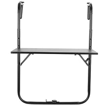 PrimeMatik - Tavolo Pieghevole in Metallo per Balcone 60x40 Nero
