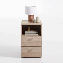 FMD Moebel 652 - 001 Colima 1 comodino con 2 cassetti legno marrone 35,0 x 40,0 x 61,5 cm, quercia
