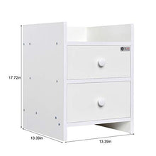 Comodino Comodino Bianco A 2 Cassetti Comodino in Legno Comodino Camera da Letto Casa