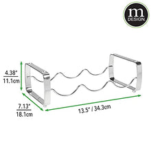 mDesign Set da 2 scaffali per bottiglie di vino impilabili – Portabottiglie in metallo per 3 bottiglie ciascuno – Organizer metallo per ogni tipo di bottiglia – grigio scuro