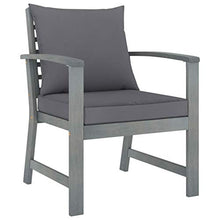 Tidyard Set Divani da Giardino 5 pz con Cuscini in Legno Acacia Grigio,Set da Pranzo da Giardino,Set da Pranzo da Giardino Composto,per Esterno, Balcone, Giardino
