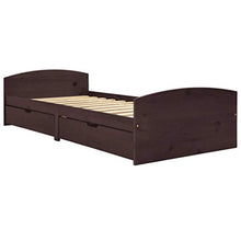 FAMIROSA Giroletto con 2 Cassetti Marrone Scuro Legno di Pino 90x200 cm-2157