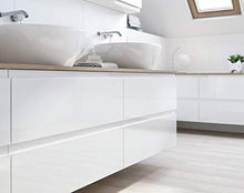 VBChome Moduo, collezione Crea 35, 35 cm x 35 cm x 13,5 cm, lavabo, in ceramica, per bagno e WC