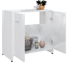 Armadio da bagno, 60 x 33 x 58 cm, colore: bianco lucido