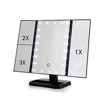 Specchio per Il Trucco, Specchi per Il Trucco da Bagno Specchio per Il Trucco con luci a LED Set di pennelli Specchi per Il Trucco con ingrandimento Specchi per Trucco Portatile 1x2x3