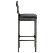 vidaXL Set Bar da Giardino 3 pz con Cuscini in Polyrattan Grigio