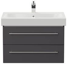 emotion Lavabo con mobiletto, Legno, Antracite Lucido, 75, 2 unità