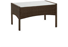Fujiyan 4 pezzi di mobili da giardino con tavolo in vetro cubico,Brown