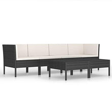 SKM Set Divani da Giardino 9 pz con Cuscini in Polyrattan Nero (39kg)