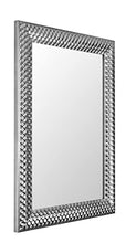 MO.WA Specchio da parete moderno argento rettangolare. Misura esterna cm. 65x85. Per Camera da letto, bagno, ingresso, salone, soggiorno. Made in Italy.