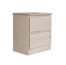 Venprodin Comodino con due cassetti in legno massiccio, colore bianco, 44 x 52 x 32 cm