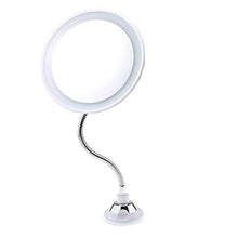 Lshbwsoif - Specchio da trucco pieghevole con ingrandimento a 360°, con luce a LED per bagno, camera da letto