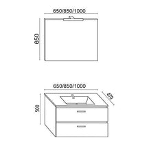 OGOMONDO Mobile da bagno sospeso Spring Cenere con lavabo specchio MADE IN ITALY