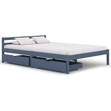 SKM Giroletto con 2 Cassetti Grigio in Massello di Pino 120x200 cm (28.23kg)