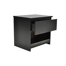 SKM Comodino con 1 Cassetto Nero 2 pz