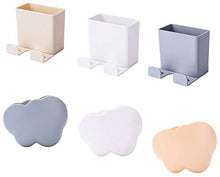 Miystn Porta Telecomandi da Parete, Portatelecomando da Parete, Supporto Telecomando Condizionatore, Supporto per Telefono Cellulare Supporto di Ricarica Impermeabile (6 Pezzi, Bianco, Beige e Grigio)