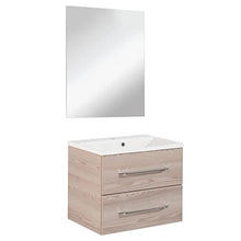 Fackelmann – Set di mobili da Bagno B. Clever 2 Pezzi 60 cm Esche con mobiletto da Bagno con lavabo in Marmo e Specchio Element