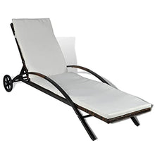 vidaXL Lettino Prendisole in Polyrattan Nero Spiaggia Patio Sdraio Giardino