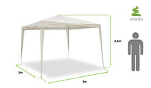 wasabi Gazebo pieghevole 3 x 3 m Classic beige da giardino, terrazza, campeggio, spiaggia