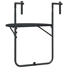 E E-NICES Tavolo da Balcone Pensile Nero 60x64x83,5cm Plastica Rattan