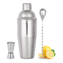 EPNT Set Barista Cocktail Shaker 3 Pezzi Set Bar in Acciaio Inossidabile con Shaker Cocktail Bar Doppio Jigger E Cucchiaio per Casa Bar Feste E Viaggi