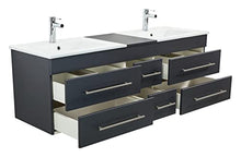 Mobile bagno Milano XL 172cm con doppio lavabo antracite satinato