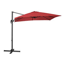 Uniprodo Ombrellone Decentrato Ombrello da Giardino Uni_Umbrella_2SQ250BO (Bordeaux, Rotondo, Ø 250 cm, Girevole)