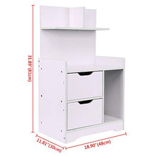 XuanYue Comodino Legno Bianco 48 * 30 * 81 cm Armadio a 2 cassetti Comodino