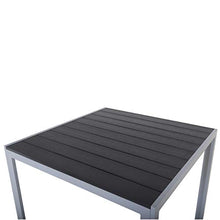 Chicreat Tavolo in alluminio con superficie in polywood, 90 x 90 x 75 cm, argento e nero