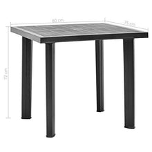 SKM Tavolo da Giardino Antracite 80x75x72 cm in Plastica
