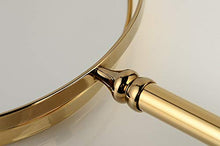 MMWYC Specchio ingranditore da Tavolo Rotondo Specchio ingranditore Specchio cosmetico in Ottone Dorato a Doppio Lato for Accessori da Bagno