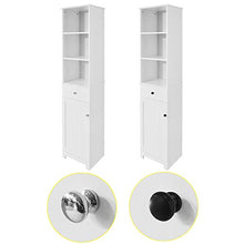 SoBuy Mobile alto Colonna bagno salvasapzio con cassetto e armadietto L40*P35*A161 cm BZR17-W