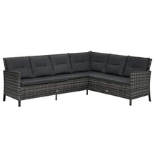 SKM Set Divani da Giardino 3 pz con Cuscini in Polyrattan Grigio (55.82kg)