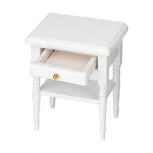 Mini comodino, 1:12 Mini manufatti per l'arredamento camera da letto bianca Comodino in legno modello