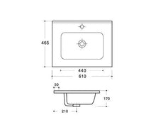 COMPOSIZIONE BAGNO Linea Elegance da 60CM Mobile Sospeso + Lavabo + Specchio + Lampada Led (Noce)