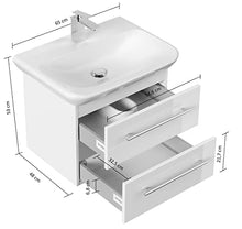 emotion Lavabo con mobiletto, Legno, Antracite Lucido, 65, 2 unità