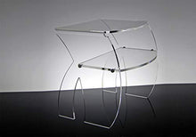 Slato Comodino da Notte dal Design Moderno a Due Ripiani in cristallo acrilico Perse (Trasparente)