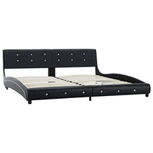SKM Letto con Materasso Nero in Similpelle 180x200 cm (54.75kg)