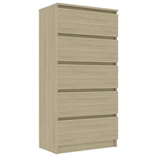 vidaXL Credenza con Cassetti Grigio Cemento 60x35x121 cm in Truciolato