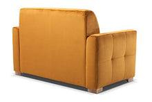Natura Sofa - Divano fisso scandinavo Sophia, 2 posti, velluto senape, basso ingombro, lunghezza 138 cm