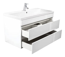 Mobile bagno Via 100 bianco lucido , cassetti senza maniglie
