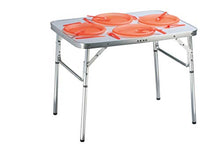 Camp Active - Tavolo Pieghevole in Alluminio, Argento, 75 x 55 x 60 cm, Regolabile in Altezza