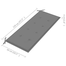 vidaXL Panchina da Giardino Cuscino 135cm Massello d'Acacia Grigio