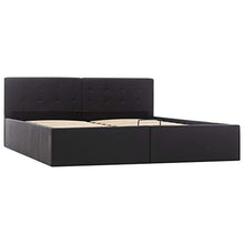 SKM Giroletto con Contenitore Idraulico Nero Similpelle 160x200 cm