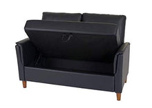 Mendler Divano a 2 posti Relax TV con vano Contenitore HWC-H23 Ecopelle Nero - Arredi Casa
