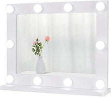 HFFFHA Specchio per toeletta Specchio per Trucco Illuminato Grande con luci per Trucco Specchio Luminoso Grande con 10 lampadine LED dimmerabili Slim