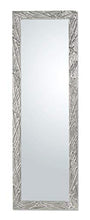 MO.WA Specchio moderno Parete 48x142, specchiera argento cromo per muro o appoggio, Made in Italy.