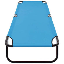 FAMIROSA Lettino Prendisole Pieghevole in Acciaio Blu Turchese